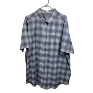 Swiss Tech Short Sleeve Plaid Snap Down Outdoor Shirt Size 3XL 32526-1317